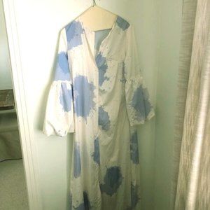 Purple and White Long Dress